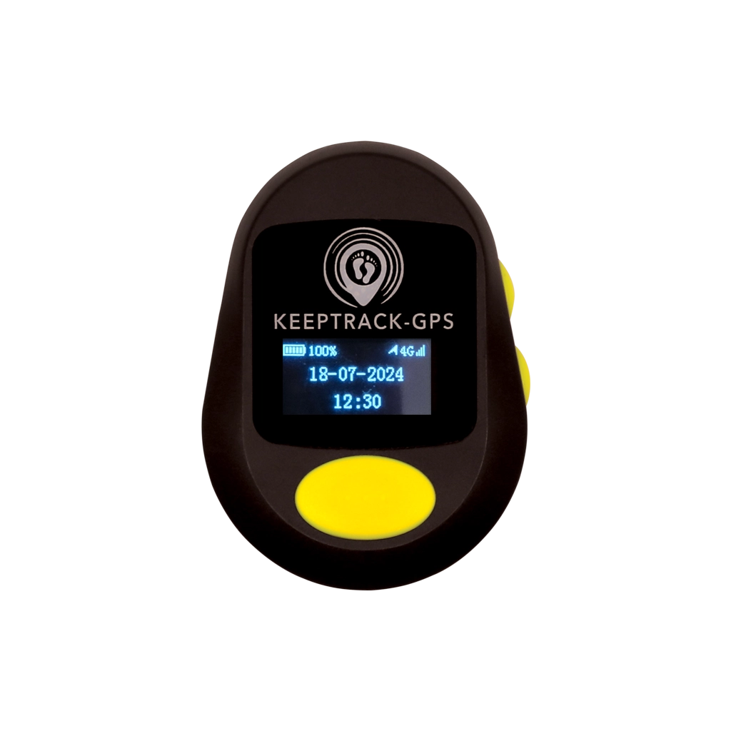 Blue 4G personal safety pendant with GPS tracking and SOS button for elderly or lone workers