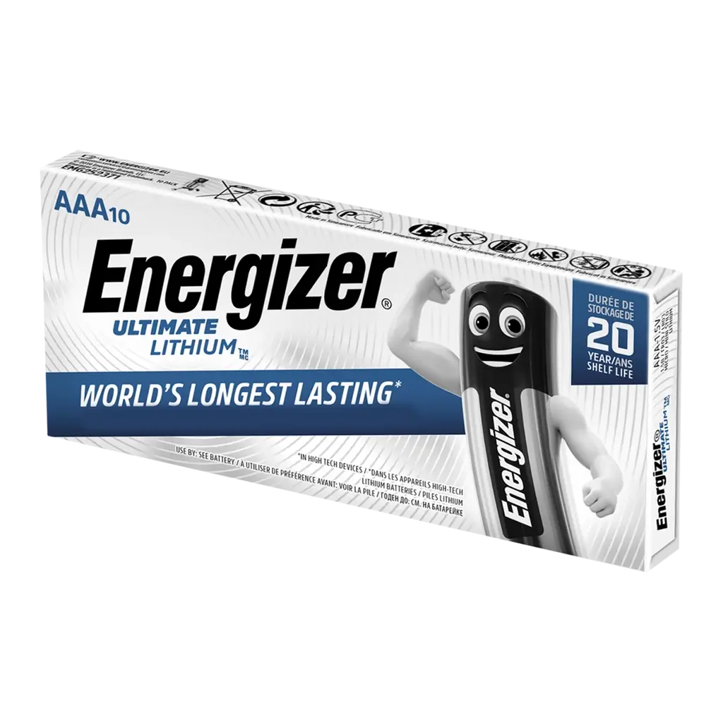 Bulk 10 pack of Energizer Ultimate Lithium AAA Batteries