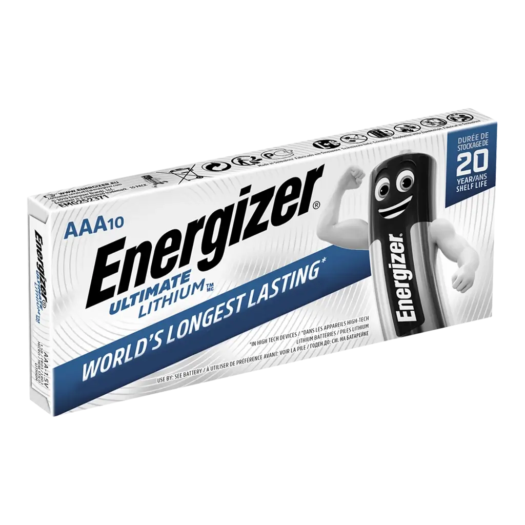 Energizer L91  Ultimate Lithium Battery 1.5V - AA Battery - Pack of 10